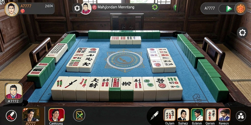 Screenshot dari gameplay A7777 yang menampilkan keseruan permainan Mahjong.