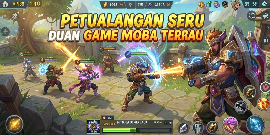 Screenshot menampilkan aksi seru dalam permainan MOBA API88.