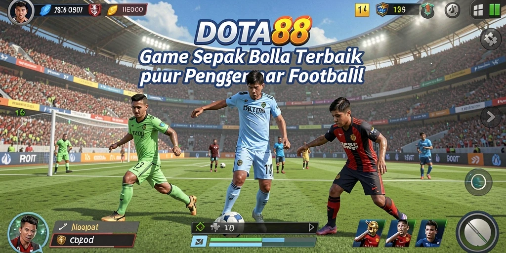 Screenshot DOTA88 yang menampilkan aksi seru di lapangan sepak bola.