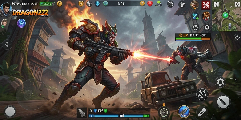 Tampilan screenshot gameplay <strong>DRAGON222</strong> menunjukkan aksi seru dalam TPS.