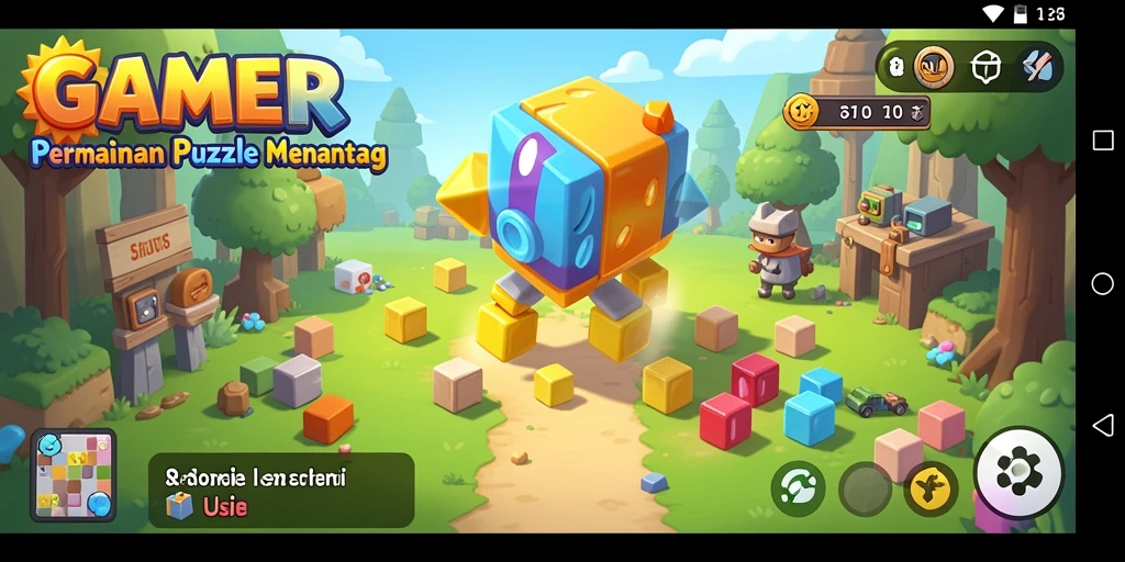 Screenshot menunjukkan gameplay menantang dari GAMERP yang penuh warna.