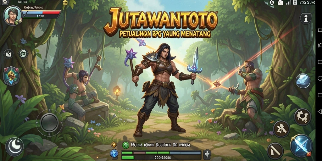 Tampilan gameplay JUTAWANTOTO yang epik dan menantang.