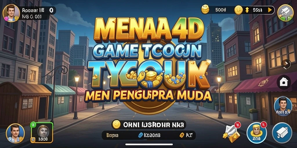 Tampilan menarik dari gameplay MENARA4D yang menghadirkan aspek Tycoon.