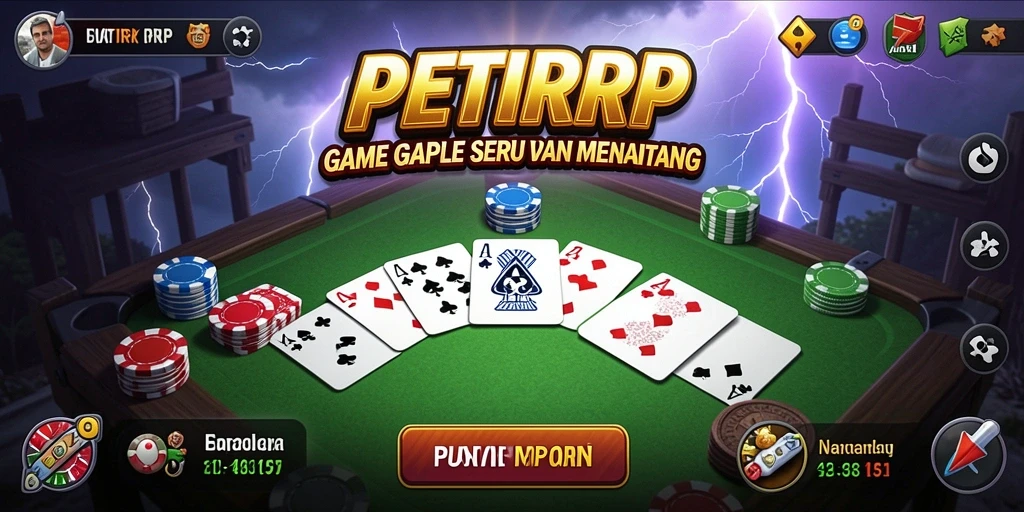 Tampilan gameplay seru dalam PETIRRP yang penuh strategi Gaple.