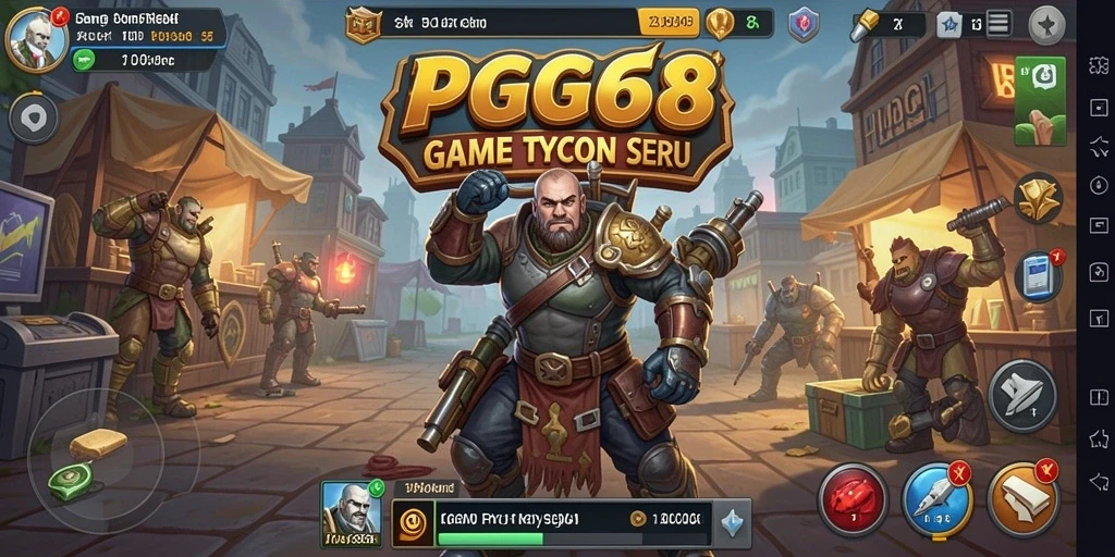 Tampilan utama PGG68 menampilkan keseruan gameplay Tycoon.