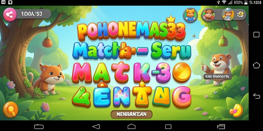 Screenshot gameplay POHONEMAS33 menunjukkan aksi seru dalam permainan Match-3.