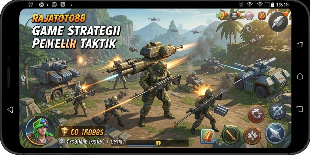 Tangkapan layar gameplay <strong>RAJATOTO88</strong> dengan aksi strategi intens.