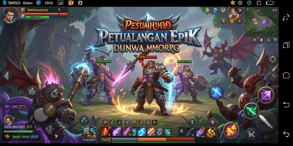 Tampilan menarik dari gameplay MMORPG SM605 yang menakjubkan.