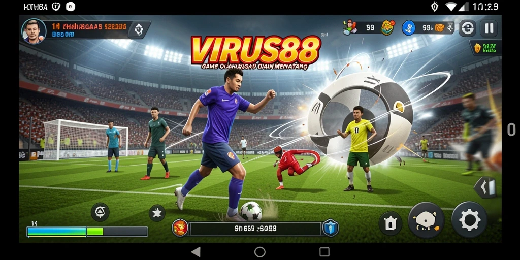 Tampilan gameplay seru di VIRUS88 dengan aksi beragam olahraga.